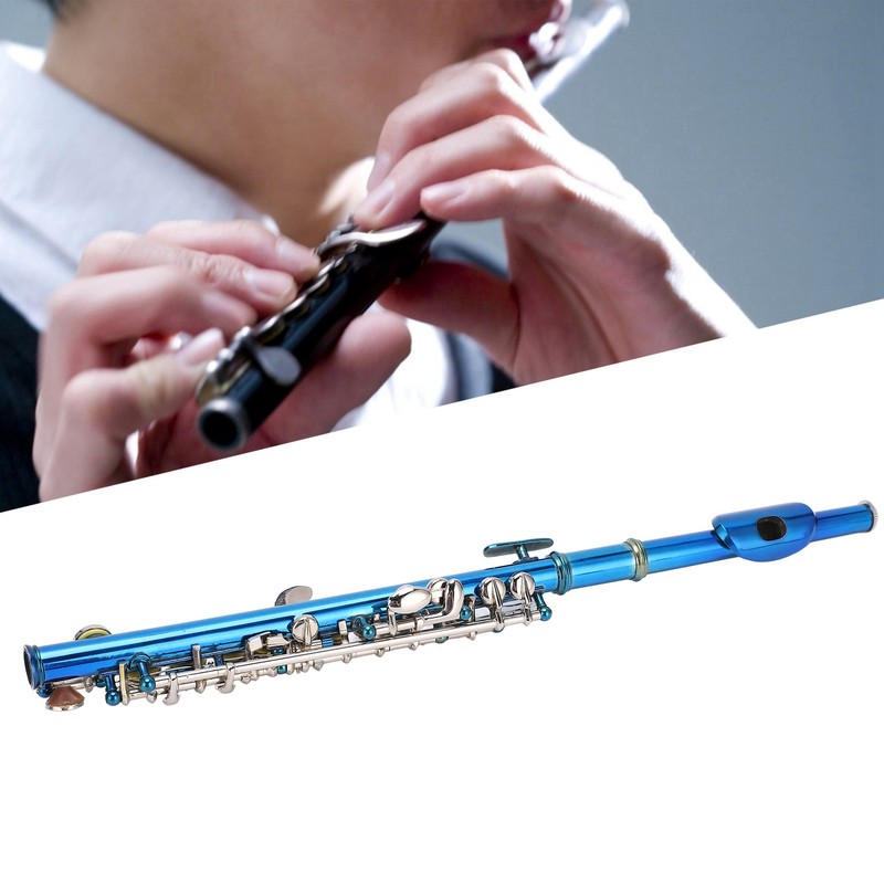Piccolo Flute Cupronickel Blue +E Key French 6 Holes Piccolos