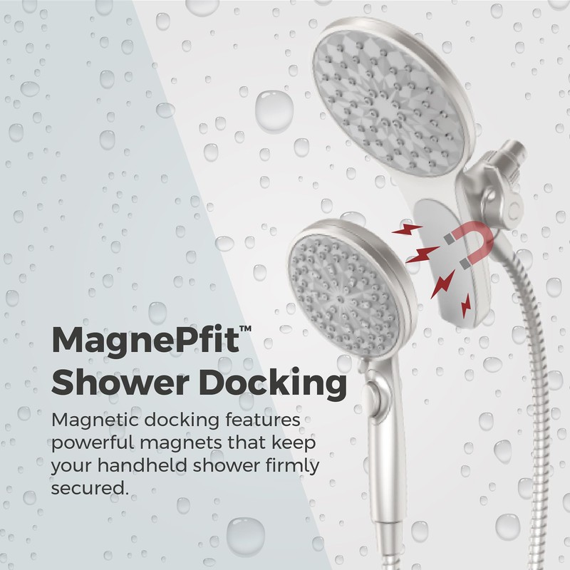 Pfister HydroFuse Shower Head and Handheld Combo, Hose Included, Magnetic