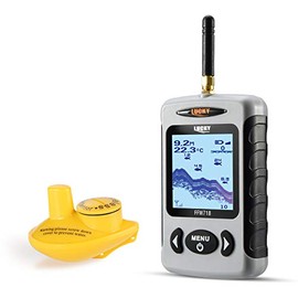 Lucky Sonar Handheld Fish Finder Wireless Transducer Handheld Fish Finders Boat Kayak LCD Depth Finder Portable Display Sensor