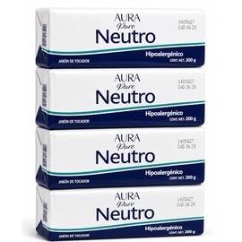 Jabón Neutro de Tocador Pack de 4 Piezas 200g c/u, Nueva Presentación