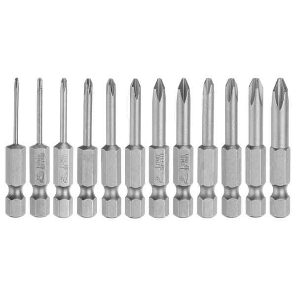 HARFINGTON 10pcs Phillips Screwdriver Bit Set PH00(1.6) PH0(2.0) PH1(2.5/3.0/3.5/4.0/4.5/5.0) PH2(4.0/4.5/5.0/6.0)