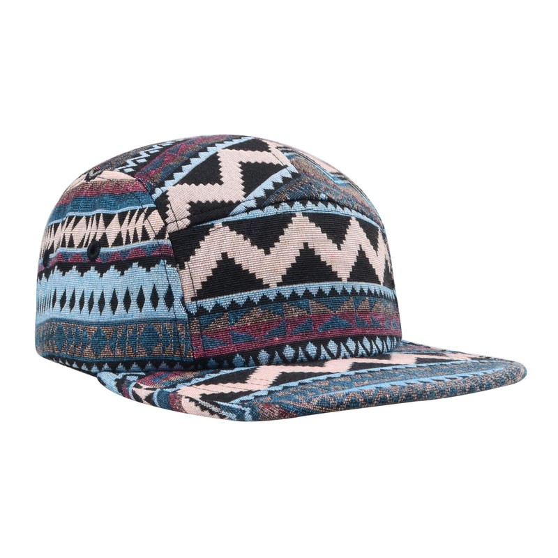 Hatphile Pattern Multi Color Stripe 5 Panel Hat (Large, Native