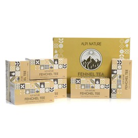 Fennel Tea by Alpi Nature, 120 Fennel Tea Bags, 240g 8.5 oz, Multipack of 6 x 20 Bags of 2g each, Dried Fennel Seeds for Preparing Herbal Infusions