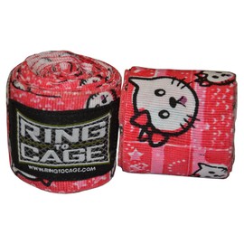 Ring to Cage Handwraps Mexican Style Stretchable- Patterned 180" (Pink Kitten)