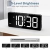 Ankilo Digitaler Wecker, Schlafzimmer Wecker, Große LED-Anzeige Nachttisch Wecker, Plug-in