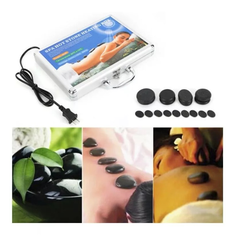 Extreme Beauty Kit De Piedras Calientes Con Calentador 16 Piedras
