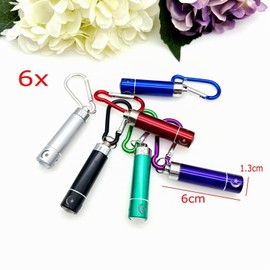 JZK 6 x Colorful Mini LED Keychain Flashlight, Small Keychain Flashlight, Portable Flashlights for Kids, Men and Women, for Camping, Hiking, Travel, Cycling and