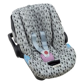 JYOKO Kids Cotton Car Seat Cover Compatible with Cybex Aton Cloud - Q-M-2-4-5 (ATON 4, Black Rayo)