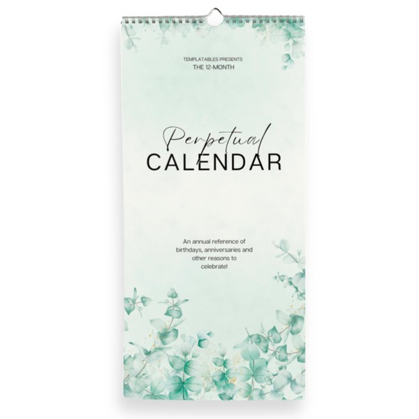 Perpetual Monthly Wall Calendar for Birthdays, Anniversaries & Special Dates