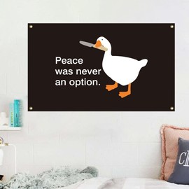 Peace was Never an Option Flag 3x5Ft Double-side Printed 200D Polyester Cloth Funny Flags with four Grommets for Dorm Room Decor