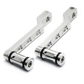 HANSWD 1 Set CNC Heel/Toe Shifter Gear Shift Pedal Lever Arms& Shifter Peg for Touring Softail Trike (Silver)