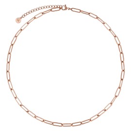 BONNYBIRD® Women's BonnyLink Link Premium Necklace without Pendant Made of Stainless Steel in Silver, Gold & Rose Gold, 100% Waterproof and Skin-Friendly, Stainless Steel