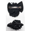 Ribbon Barrette with Net 3D Flower Motif in the Center