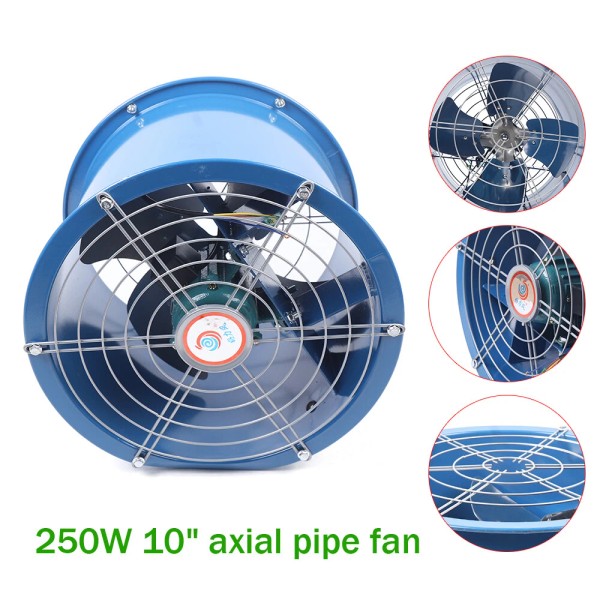 Unbranded 10'' Axial Flow Fan Cylinder Pipe Fan Air Ventilation