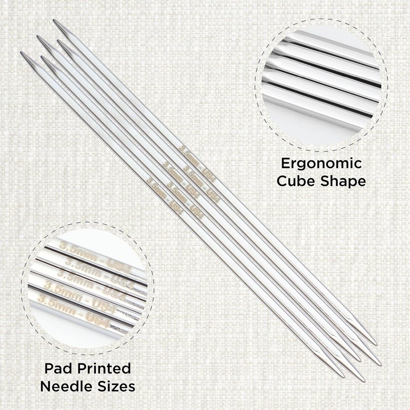 KnitPro Nova Cubics Double Pointed Needles 8" (20cm) | 3.50mm