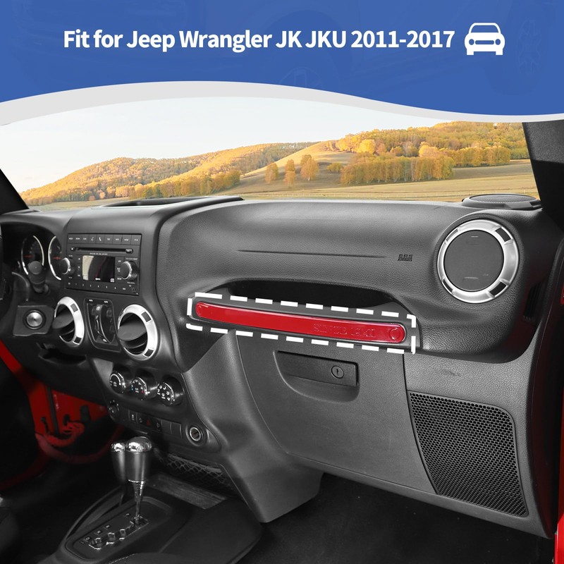RT-TCZ for Jeep JK Red Co Pilot Grab Handle Trim