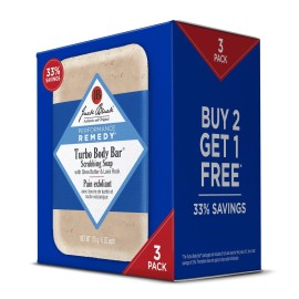 Jack Black - Turbo Body Bar Scrubbing Soap, 6 oz - Men's Soap with Blue Lotus...