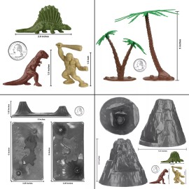BMC Toys TimMee Processed Plastic Prehistoric Dinosaur Cavemen Tim Mee Bucket Playset USA