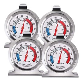 Termómetro para refrigerador, -3030 C-2060 F, termómetro clásico para refrigerador, gran esfera con indicador rojo, termómetro para congelador,...    