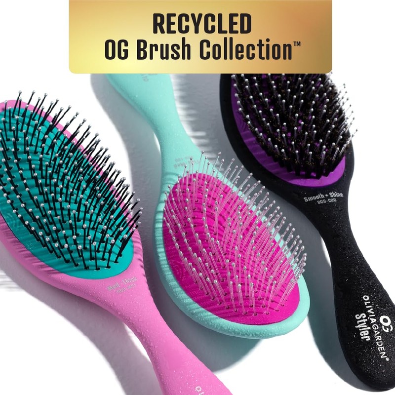 Olivia Garden OG Detangler Brush – Removable Cushion, Gentle Scalp