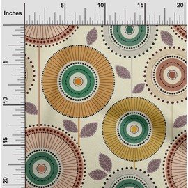 oneOone Velvet Dark Mustard Fabric Dotted Floral Sewing Fabric by The Yard Printed DIY Clothing Sewing Supplies 58 Inch Wide