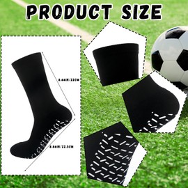 Cuffbow 4 Set Men's Grip Soccer Socks Anti Slip Grip Pads Shin Guard Sleeves Shin Guard Straps for Football with Grip Pads(Black)
