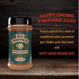 Big Poppa's Happy Ending Finishing Dust Seasoning – Irresistible BBQ Seasoning for an Extra Kick of Flavor – Elevate your BBQ Game with This Mix for Pulled Pork, Beefsteak and More! (13 Oz)