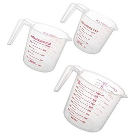 Millie Plastic Measuring Cup Set,3Pcs BPA Free Plastic Clear Heat-resistant with Angled Grip and Spout Stackable Liquid Measuring Cup for Kitchen Use