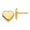14K Solid Yellow Gold Heart Love Stud Earrings