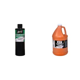 Casafoyer Washable Versatemp Heavy Bodied Tempera Paint Combo Kit, Black 1 Pint & Orange 1 Gallon Ideal for Art Projects and Classroom Fun