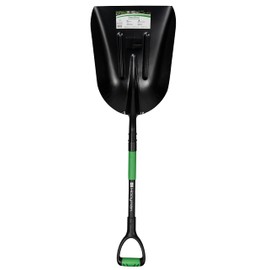 Hooyman Scoop Shovel with Lightweight Aluminum Head Construction, Ergonomic Non-Slip H-Grip Handles, D Handle, and Fiberglass Core for Gardening, Land Management, Yardwork, Farming, and Outdoors
