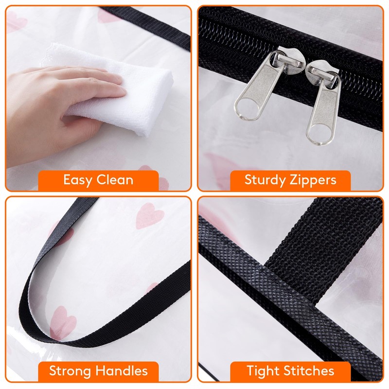 Lifewit Pack of 3 Transparent Plastic Storage Bags, 40 L