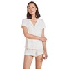 Eberjey, Women's, Gisele - Shortie Short PJ Set, White/Ice Blue,