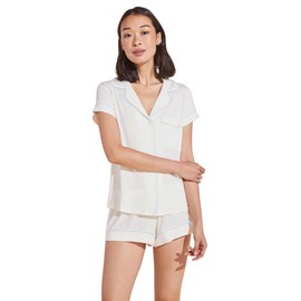 Eberjey, Women's, Gisele - Shortie Short PJ Set, White/Ice Blue, Medium
