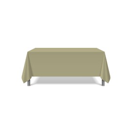 Pomp Sage Green 70" x 120" Inch Premium Polyester Tablecloth | Wrinkle + Stain Resistant Easy Care Fabric | Fits 6FT or 8FT Rectangle Table