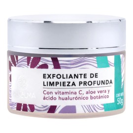 PURALMA - Exfoliante facial de limpieza profunda con aloe vera. Limpia los poros a profundidad, calma irritaciones e inflamaciones, ilumina y suaviza la piel. Para piel seca, mixta o grasa, 50grs.