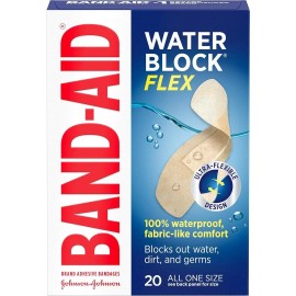 Band-Aid Brand Water Block Flex Adhesive Bandages, All One Size, 20 CT