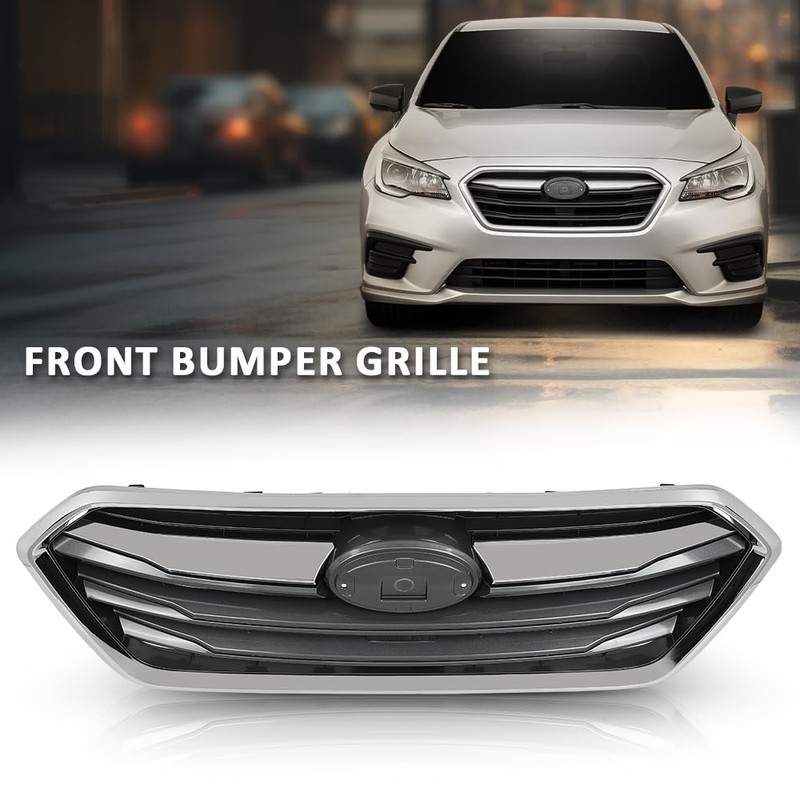 G-PLUS Front Bumper Grille Grill Assembly Black Shell Silver Insert