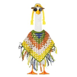 Goose Outfits 3Pcs/Set Straw Hat Sunglasses Bandana Scarf for 23"/ 17" Porch Goose Patio Lawn Yard Statue Decoration