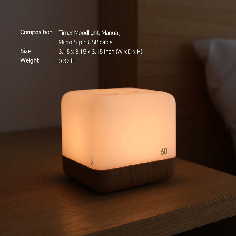 Mooas Rechargeable LED Nightlight with 5, 15, 30 & 60