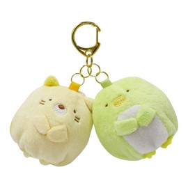 Watanabe C-170 Sumikko Gurashi Ball Pouch Twin Penguin + Cat (010)