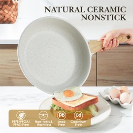 SENSARTE Nonstick Ceramic Frying Pan Skillet, 11 Inch Omelet Pan, Healthy Non Toxic Chef Pan, Induction Compatible Egg Pan with Heat Resistant Handle, PFAS-Free