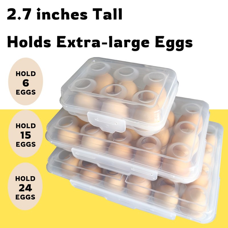 Egg Box for 15 Eggs, Egg Container, Egg Storage Fridge,