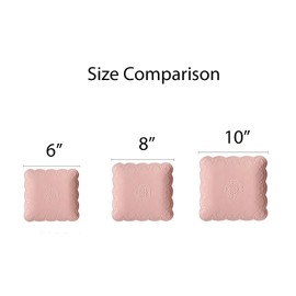 Jusalpha Square Embossed Lace Ceramic Plate-Dinner Plate Set, Pasta/Salad/Dessert Plate Dishwasher MicrowaveTableware Set for Restaurant Family Party Kitchen Use (Pink, 8 Inches)
