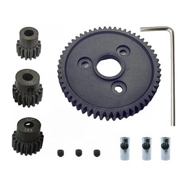 KingVal Replacement Steel 54T Spur Gear with 32 Pitch 15T/17T/19T Pinion Gear Set Compatible with Traxxas Slash 4x4 4WD VXL Rally Stampede 4x4 1/10 Summit E-REVO RC Car