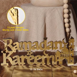Ramadan Decor Ramadan Kareem Letter Sign, Free Standing Ramadan Kareem Table Decor, Ramadan Decorations For Home, Islamic Decorations for Home Indoor Mantle Party Office Decor