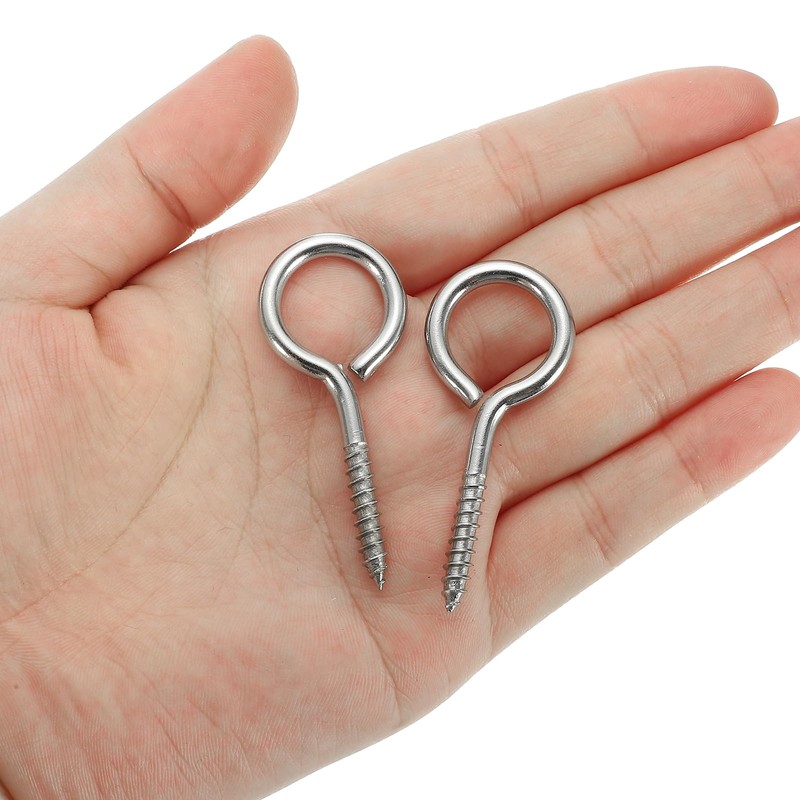PATIKIL 10pcs M4x50mm Eye Screw 304 Stainless Steel Eye Screw