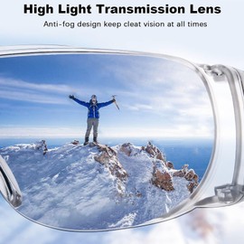 Goggles Lab Safety Glasses,Over The Glasses Design and Anti-Fog UV Protection Work Goggles ANSI Z87,Idea for Shooting Construction Work Protective Eyewear (Strengthen+anti-fog)