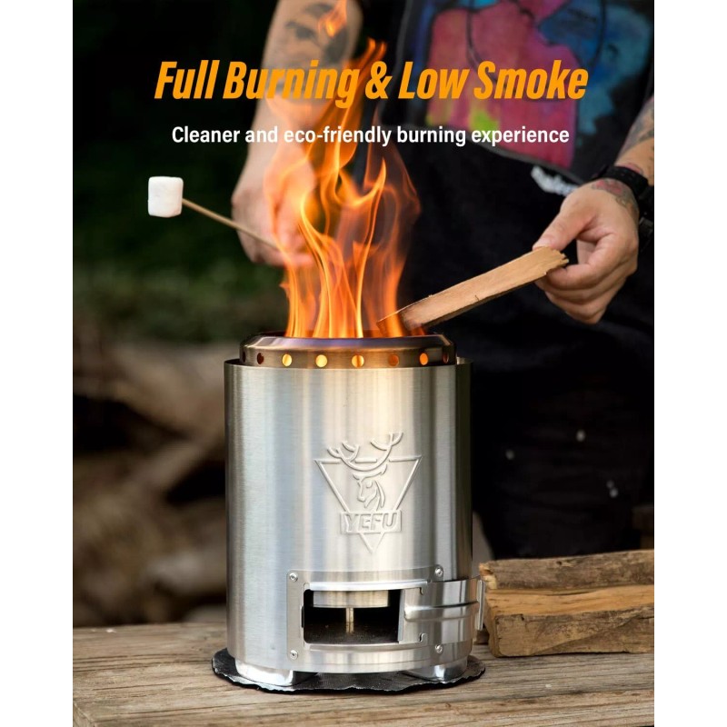 YEFU 7.1 Inch Adjustable Flame Silver Tabletop Fire Pit with