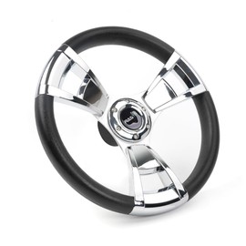 RASTP 13.5 Inch Boat Steering Wheel Keyway 3 Spokes with 3/4“ Axle Marine Steering Wheel Adapter for Most Marine boats,Vessels,Yachts,Pontoons Boat